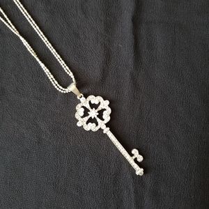 Silver key necklace